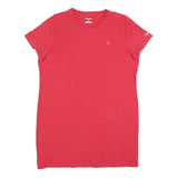 CHAMPION Womens Red Bodycon Jersey Plain Short Sleeve Mini L Casual Summer Dress