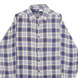KINGFIELD Mens Blue & Brown Check Shirt M Cotton Long Sleeve Casual