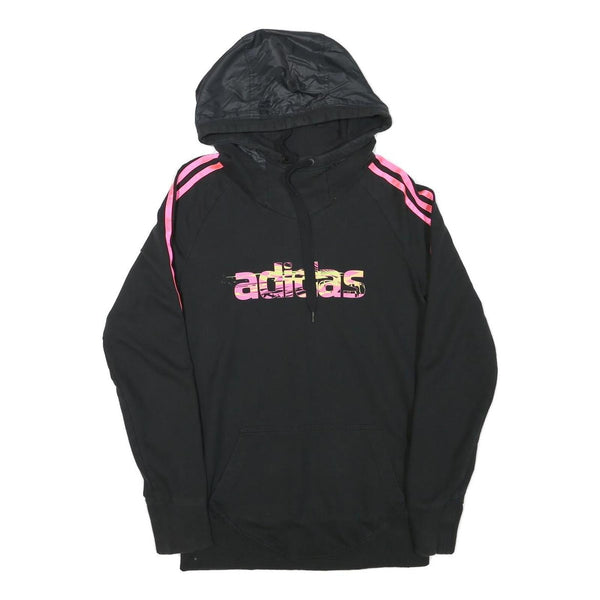 ADIDAS Boys Black & Pink Hoodie S Cotton Blend Casual Sportswear