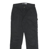 CARHARTT Mens Cotton Black Relaxed Straight Trousers W30 L32 Workwear Durable