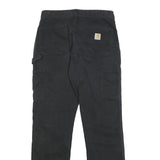 CARHARTT Mens Cotton Black Relaxed Straight Trousers W30 L32 Workwear Durable