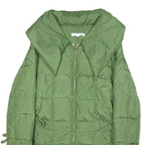 MARELLA Womens Green Nylon Quilted Jacket UK 10 Zip Closure Long Sleeve Warm