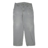 CARHARTT Mens Regular Fit Grey Cotton Blend Trousers W36 L31 Workwear Zip