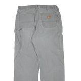 CARHARTT Mens Regular Fit Grey Cotton Blend Trousers W36 L31 Workwear Zip