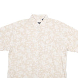 IZOD Mens Beige Floral Cotton Shirt XL Summer Casual Lightweight