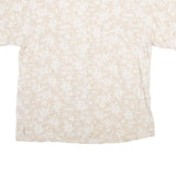 IZOD Mens Beige Floral Cotton Shirt XL Summer Casual Lightweight