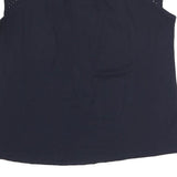 CARLA FERONI Womens Black Studded Cap Sleeve Round Neck Top M Stylish Cotton