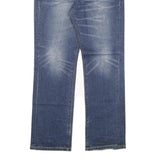 MONEY Mens Jeans Blue Regular Straight Denim Medium Wash W34 L32 Faded