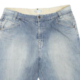 Mens Light Blue Denim Cotton Blend Shorts L W38 Casual Regular Fit