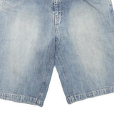 Mens Light Blue Denim Cotton Blend Shorts L W38 Casual Regular Fit