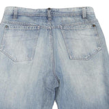 Mens Light Blue Denim Cotton Blend Shorts L W38 Casual Regular Fit