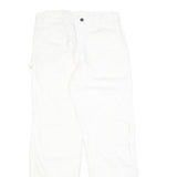 DICKIES Mens White Cotton Regular Straight Trousers W31 L32 Workwear Pants