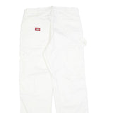 DICKIES Mens White Cotton Regular Straight Trousers W31 L32 Workwear Pants