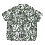 C&A Mens Green & White Tropical Pattern Shirt 2XL Summer Casual Cotton Blend