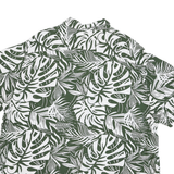 C&A Mens Green & White Tropical Pattern Shirt 2XL Summer Casual Cotton Blend