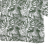 C&A Mens Green & White Tropical Pattern Shirt 2XL Summer Casual Cotton Blend
