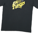 NIKE Mens Black Crew Neck Short Sleeve En Fuego Graphic T-Shirt M Cotton Blend