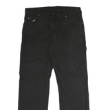 DICKIES Mens Black Cotton Blend Regular Straight Trousers W33 L32 Workwear