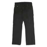 DICKIES Mens Black Cotton Blend Regular Straight Trousers W33 L32 Workwear