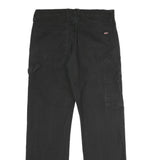 DICKIES Mens Black Cotton Blend Regular Straight Trousers W33 L32 Workwear
