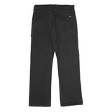 DICKIES Mens Black Cotton Blend Regular Straight Trousers W33 L32 Workwear
