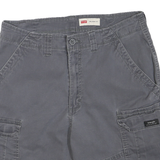 WRANGLER Mens Shorts Blue Grey Cargo Relaxed Fit S W34 Cotton Blend Casual