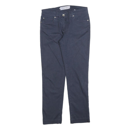 HENRY COTTONS Womens Cotton Blend Navy Slim Slim Trousers W27 L28 Stylish Fit