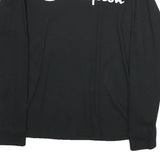 CHAMPION Mens Black Long Sleeve Crew Neck Cotton T-Shirt M Logo Print