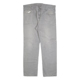 CARHARTT Mens Relaxed Grey Cotton Blend Trousers W38 L34 Workwear Casual Zip