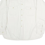 CLUB ROOM Mens White Cotton Plain Shirt L Button Pocket Casual Long Sleeve