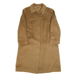 DELMOD Womens Brown Wool Blend Classic Jacket M Button Closure Plain