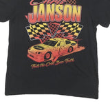 Mens Black Chris Janson Graphic T-Shirt M Short Sleeve Crew Neck Racing Car