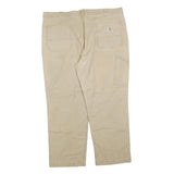 CARHARTT Mens Relaxed Fit Beige Cotton Blend Zip Trousers W42 L30 Workwear