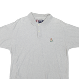 CHAPS Mens Grey Polo Shirt M Cotton Blend Short Sleeve Embroidered Crest