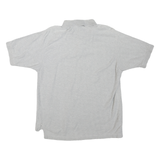 CHAPS Mens Grey Polo Shirt M Cotton Blend Short Sleeve Embroidered Crest