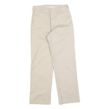 DICKIES Womens Regular Beige Cotton Blend Trousers W26 L30 Zip Classic Straight