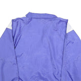 Womens Purple & White Retro Nylon Zip Jacket M Plain Lightweight Casual