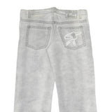 UNCLE SAM Mens Jeans White Grey Regular Straight Cotton Button W38 L27 Logo