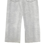 UNCLE SAM Mens Jeans White Grey Regular Straight Cotton Button W38 L27 Logo