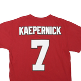 MAJESTIC Mens Red San Francisco 49ers Kaepernick T-Shirt L Short Sleeve Crew