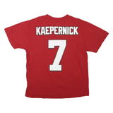 MAJESTIC Mens Red San Francisco 49ers Kaepernick T-Shirt L Short Sleeve Crew