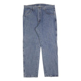 WRANGLER Mens Relaxed Blue Denim Cotton Blend Jeans W36 L30 Zip Closure Casual
