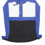 LUNA PIER Mens Blue & White Outdoor Nylon Woven Hooded Jacket XL Colourblock