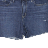 LEVI'S Womens Denim Blue Casual Shorts M W32 Distressed Raw Hem