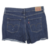 LEVI'S Womens Denim Blue Casual Shorts M W32 Distressed Raw Hem