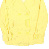ZARA Womens Yellow Coat XS Polyester Blend Button Plain Stylish Lightweight