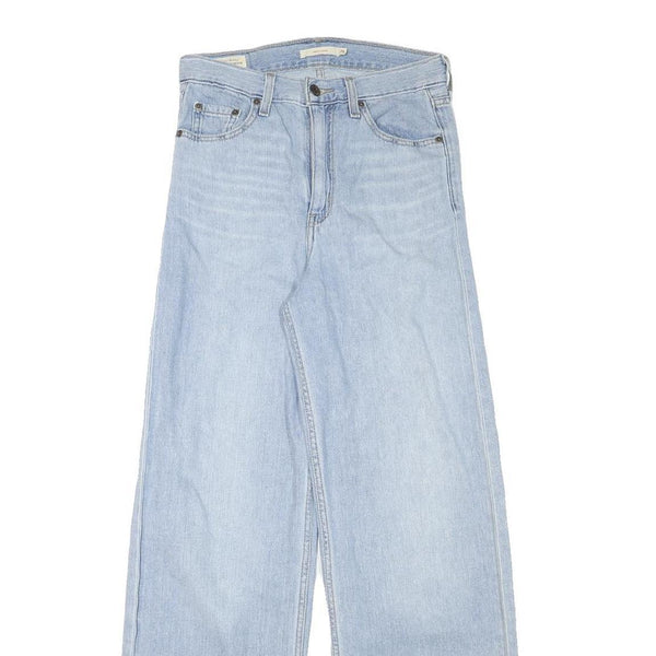 LEVI'S Womens Blue Loose Straight Denim Light W26 L29 Comfortable Zip Jeans