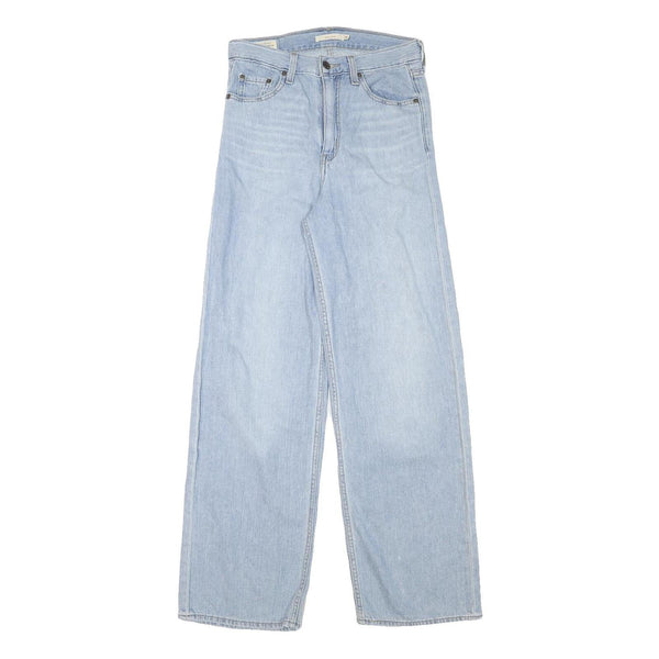 LEVI'S Womens Blue Loose Straight Denim Light W26 L29 Comfortable Zip Jeans