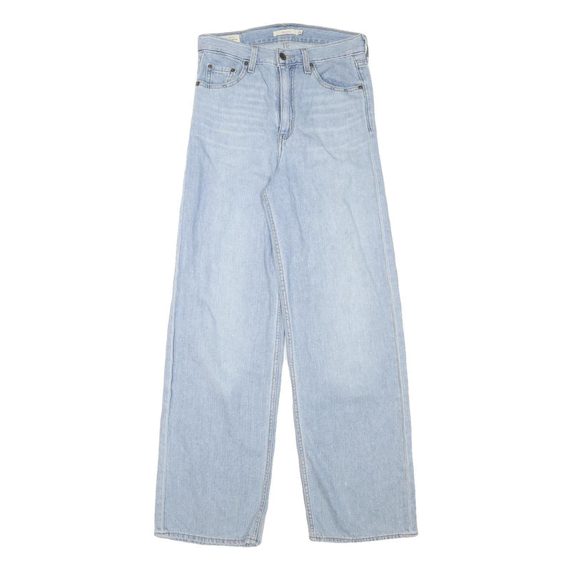 LEVI'S Womens Blue Loose Straight Denim Light W26 L29 Comfortable Zip Jeans