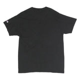CHAMPION Mens Black Cotton Graphic T-Shirt L Short Sleeve Crew Neck Logo
